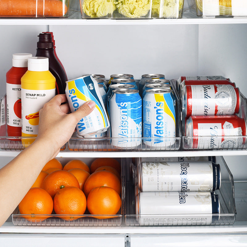 Refrigerator Organizer – Transparent Beverage Holder for Fridge