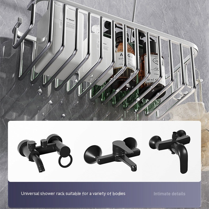 Nordic Mount™ Shower Rack – Borrfri Badrumshylla i Aluminium